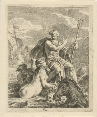 Seascape med Thetis og Neptun Scener fra livet til Achilles (serietittel) Vitam et mortem achilli (serietittel) av J. Alexander Janssens