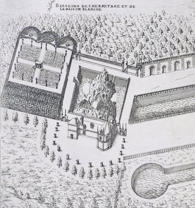 Eremitasjen og Maison Blanc på Chateau de Gaillon, fra 