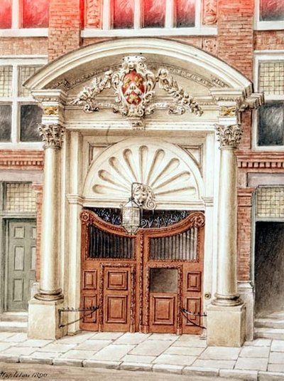 Porten til Brewers Hall i Addle Street, City of London av J. Appleton