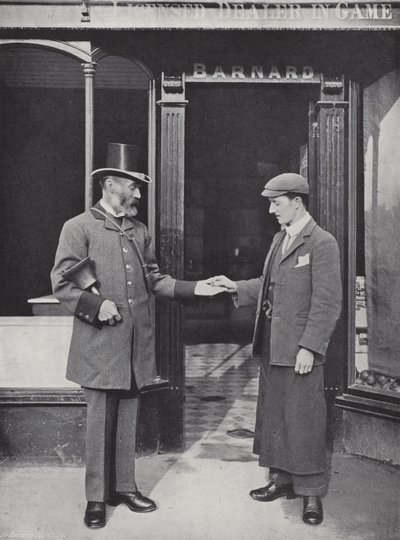 Hocktide på Hungerford, Crier samler inn Pennies av J. Benjamin Stone