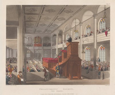 Filantropisk selskap, kapellet, 1. april 1809., 1. april 1809. av J. Bluck