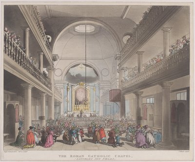 Det romersk-katolske kapellet, Lincolns Inn Fields, 1. april 1808., 1. april 1808. av J. Bluck