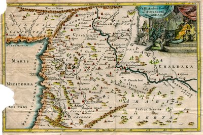 Map of Syria, after the death of Alexander the Great   1155779   no       norwegian Successfully Translated  Original: De exercitie met schild en spies: de soldaat staande in rust met het schild op de rug (nr. 27), 1618 De Nassausche Wapen-Handelinge, van  av J Blundell