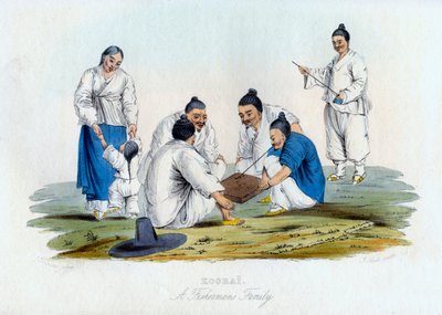 Koorai, en fiskerfamilie, 1848. av J. Bull