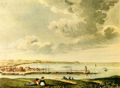 'A View of the Bay and Pier of Douglas, Isle of Man', 1800-tallet, 1946. av J. Burman
