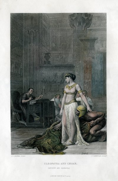 Cleopatra og Caesar Antony og Cleopatra, 1800-tallet av J. C. Armytage