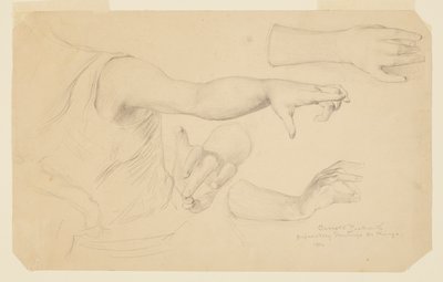 Studies of Hands for Dome of Manufactures og Liberal Arts Building, World's Columbian Exposition, Chicago, IL av J. Carroll Beckwith