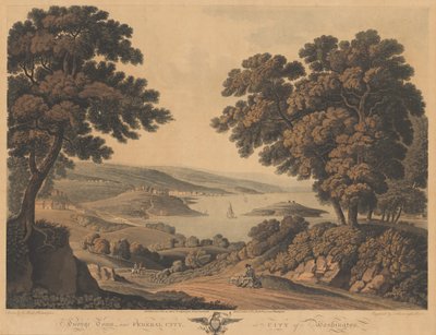 Georgetown og Federal City eller City of Washington av J. Cartwright after George Beck