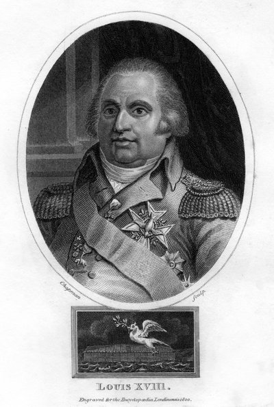 Louis XVIII, konge av Frankrike, 1820. av J. Chapman
