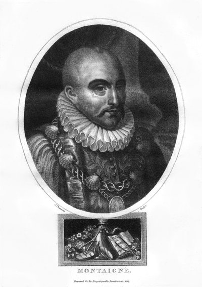 Michel Eyquem de Montaigne , fransk forfatter, 1817. av J. Chapman