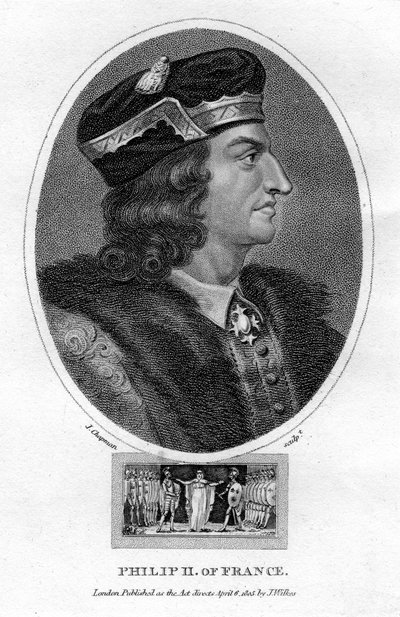 Filip II, konge av Frankrike, 1805. av J. Chapman