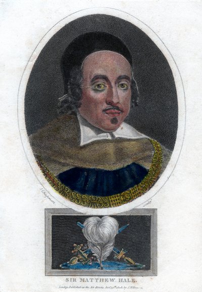 Sir Matthew Hale, Lord Chief Justice of England fra 1600-tallet, 1808. av J. Chapman