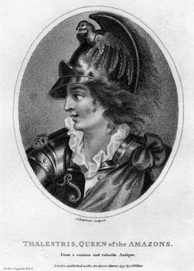 Thalestris, mytisk dronning av amasonene, 1797. av J. Chapman