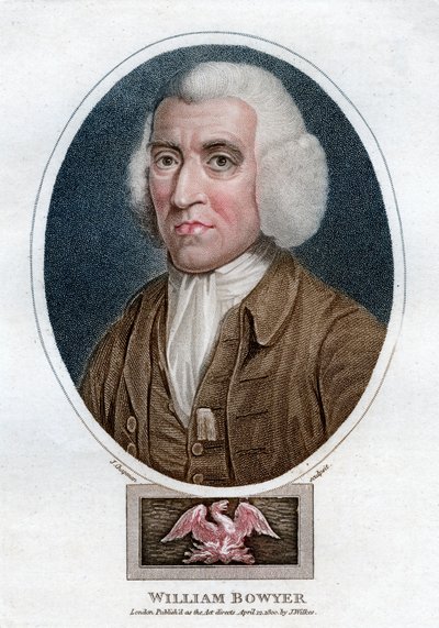 William Bowyer, engelsk trykker og litterær redaktør fra 1700-tallet, 1800. av J. Chapman