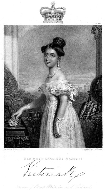 Victoria, dronning av Storbritannia og Irland, c1838 av J. Cochran