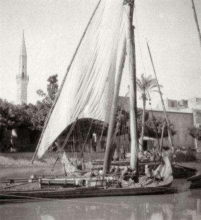 På Mahmoudiyah-kanalen, Alexandria, Egypt, 1900-tallet av J. Dearden Holmes