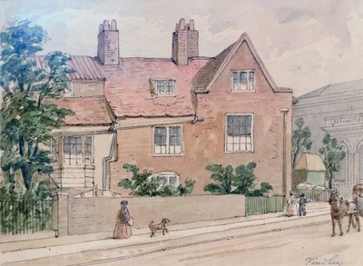 Gamle hus ved Kennington Green, 1855 av J. Findley