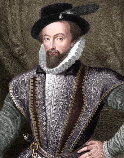 Sir Walter Raleigh , engelsk forfatter, poet, hoffmann, eventyrer og oppdagelsesreisende, 1821 av J Fitler