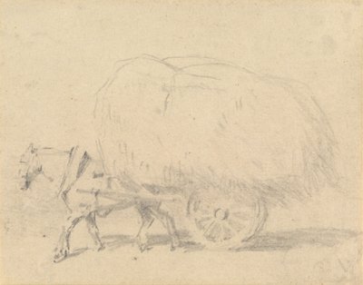En hest som trekker et lass med høy av J. Frederick Tayler