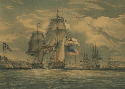 HMS Shannon fanger USS Chesapeake, 1. juni 1813, 1813 av J. G. C. Schetly