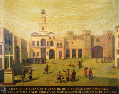 Plaza de San Juan de Dios i 1596 (olje på lerret) av J. Garcia
