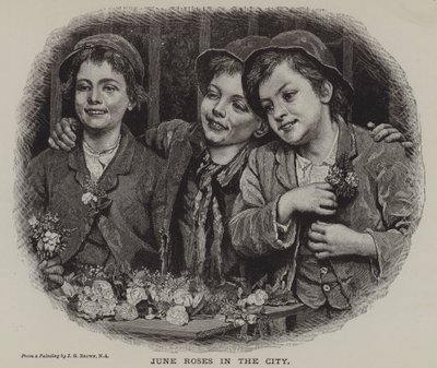 June Roses in the City (gravering) av J. Gillis Brown
