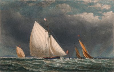 The Sailing Match, Yachts Rounding The Flag Buoy