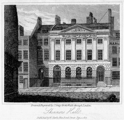 Skinners Hall, City of London, 1817. av J. Greig