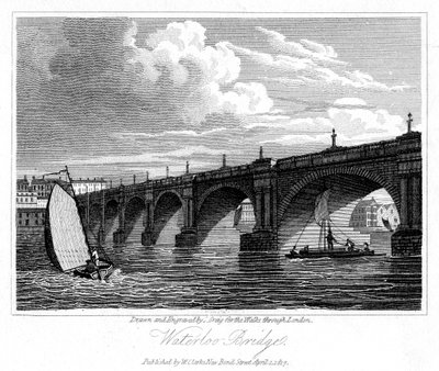 Waterloo Bridge, London, 1817. av J. Greig