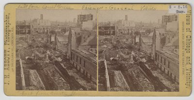 Utsikten østover fra tinghuset etter Chicago Fire i 1871 av J. H. Abbott