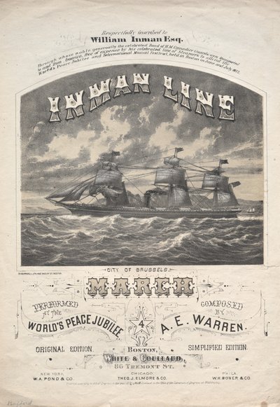 Inman Line mars, 1872. av J. H. Bufford