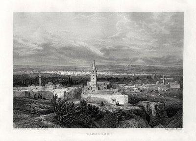 Damaskus, Syria, 1800-tallet av J. H. Kernot