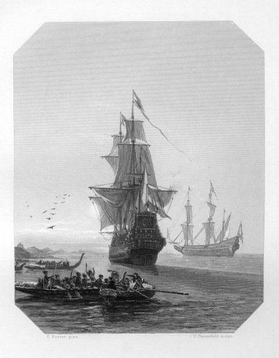 Abel Tasman , nederlandsk sjøfarer, oppdagelsesreisende og kjøpmann fra 1600-tallet, c1870 av J. H. Rennefeld
