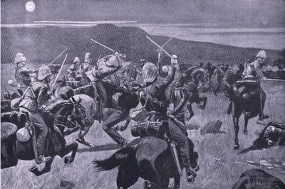 Moonlight charge of the 19th Hussars nr Steenkampsberg , illustrasjon fra After Pretoria: The Guerilla War