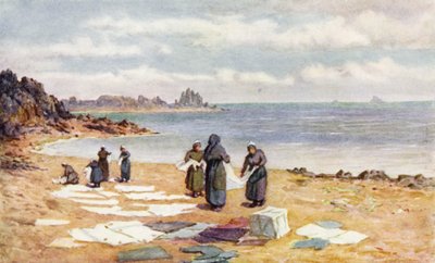 Tørkedag på La Houle (farge litho) av J. Hardwicke Lewis