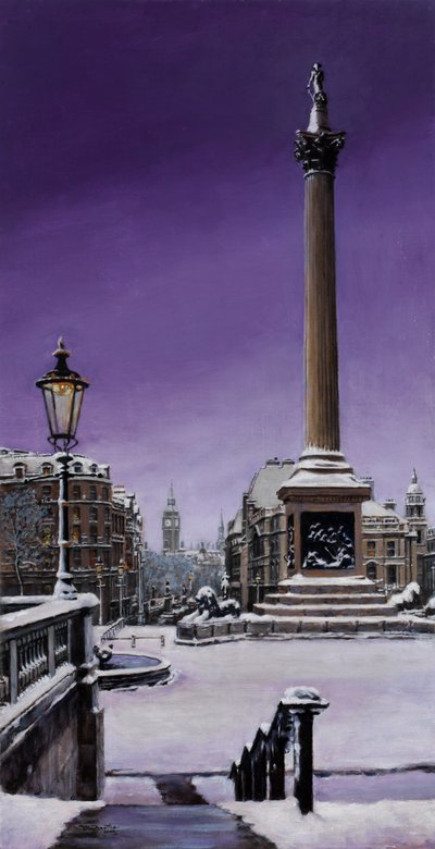 Lord Nelson under snø, 2000 (oljemaleri) av J Hugh L Beattie