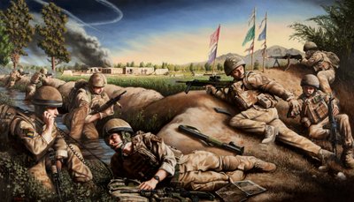 Innbruddet, 2010–2015 (olje på lerret) av J Hugh L Beattie