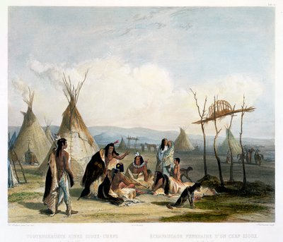 Begravelsesstillaset til en sioux-sjef nær Fort Pierre av J Hurlimann
