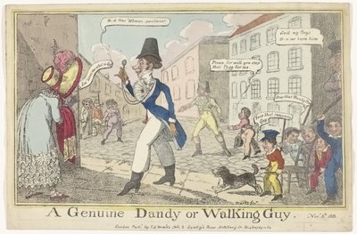 Spotprent av dandy på Guy Fawkes Day En ekte Dandy eller Walking Guy (tittel på objekt) av J. Lewis Marks