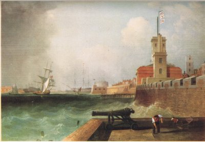 Inngang til Portsmouth havn 1846 av J. Lynn