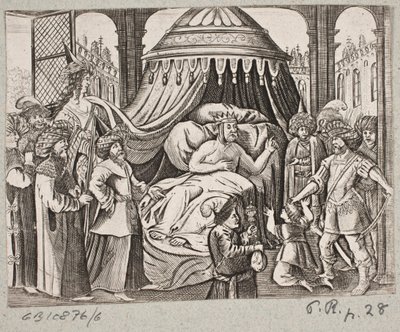 Illustrasjon til Adam Olearius, "Persisk Rosenthal av en genial poet Schich Saadi […]", Schleswig 1660 av J. Muller