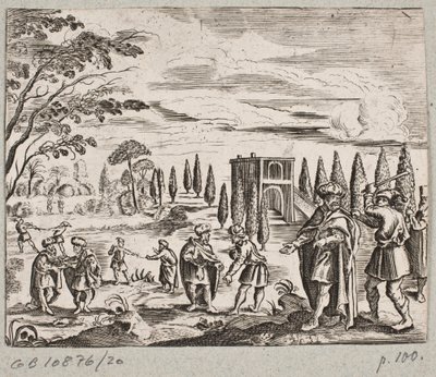 Illustrasjon til Adam Olearius, "Persisk Rosenthal av en genial poet Schich Saadi […]", Schleswig 1660 av J. Muller