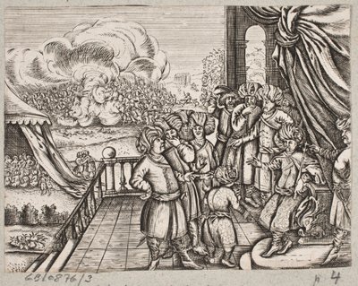 Illustrasjon til Adam Olearius, "Persisk Rosenthal av en genial poet Schich Saadi […]", Schleswig 1660 av J. Muller