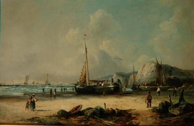 Fiskebåter på kysten av J. Mundell