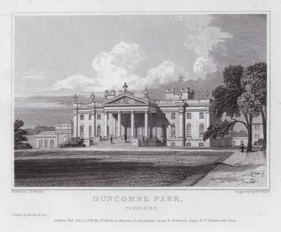 Duncombe Park, Yorkshire (gravering) av John Preston Neale