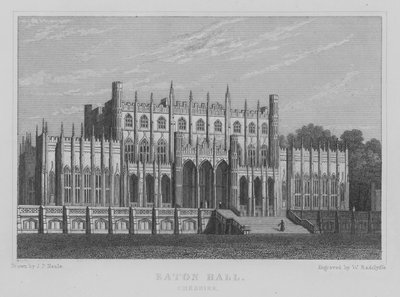 Eaton Hall, Cheshire (gravering) av John Preston Neale