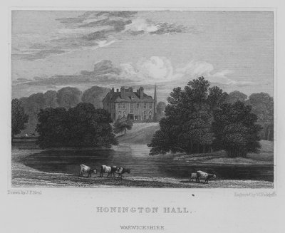Honington Hall, Warwickshire (gravering) av John Preston Neale