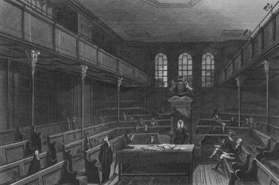 Interiør av Underhuset (gravering) av John Preston Neale