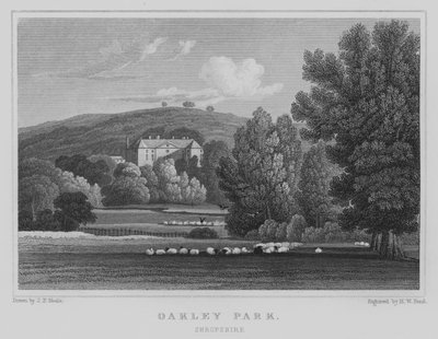 Oakley Park, Shropshire (gravering) av John Preston Neale