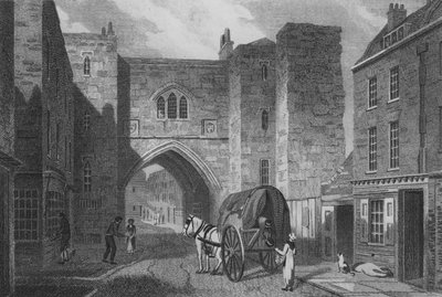 St John's Gate, Clerkenwell (gravering) av John Preston Neale